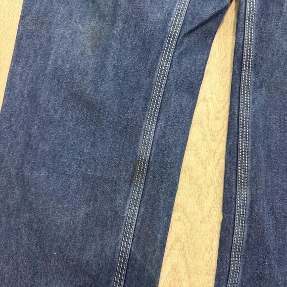 Carhartt Loose Straight Denim Dungaree Jeans Men's 32x30 Blue Dark Wash Workwear - Picture 5 of 11